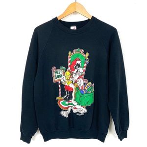 Vintage 90s Looney Tunes Sylvester Tweety Bird Christmas  Crewneck Sweatshirt